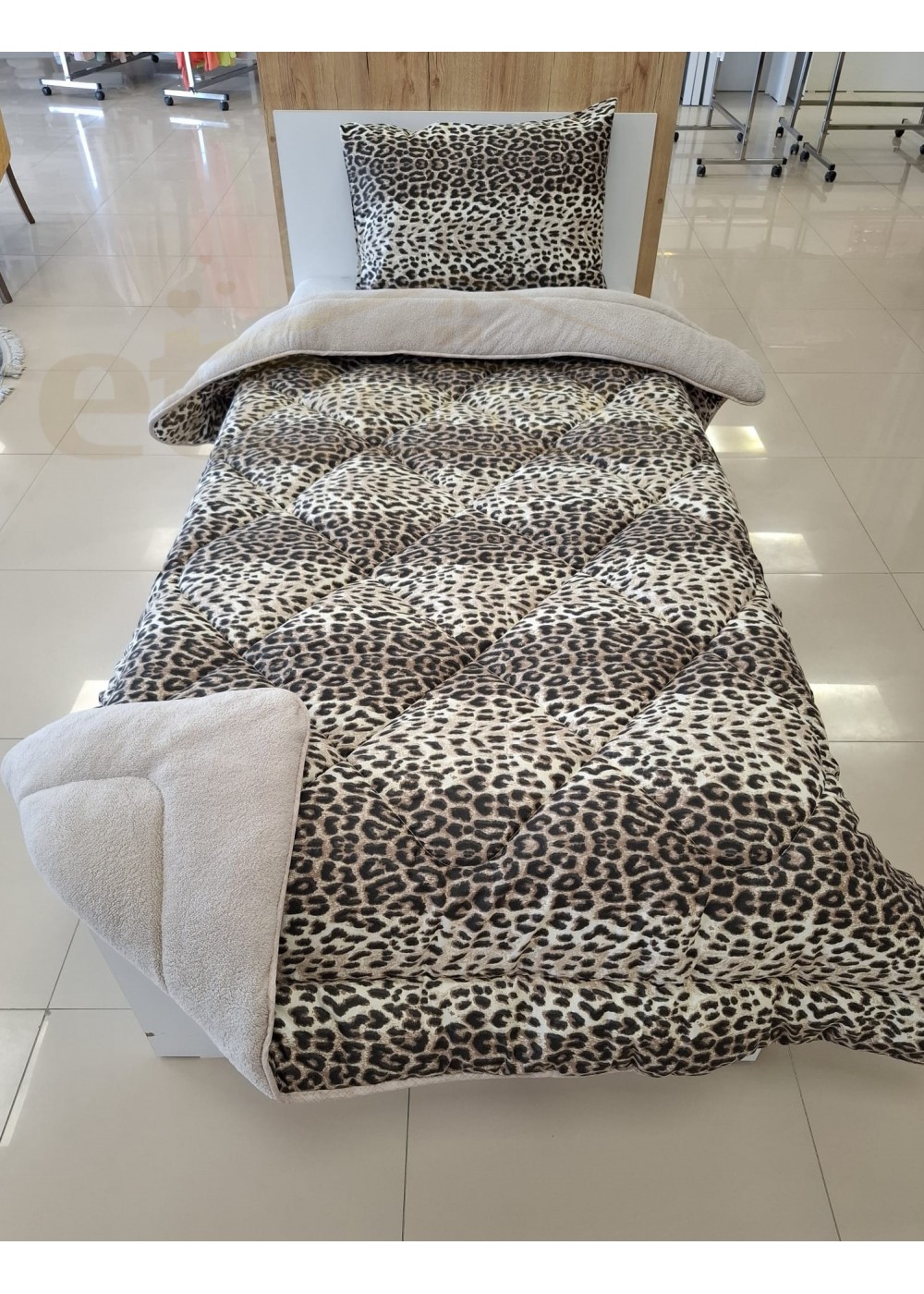 ETE HOMETEX TEK KİŞİLİK WELSOFT UYKU SETİ LEOPAR BEJ 8696474232014